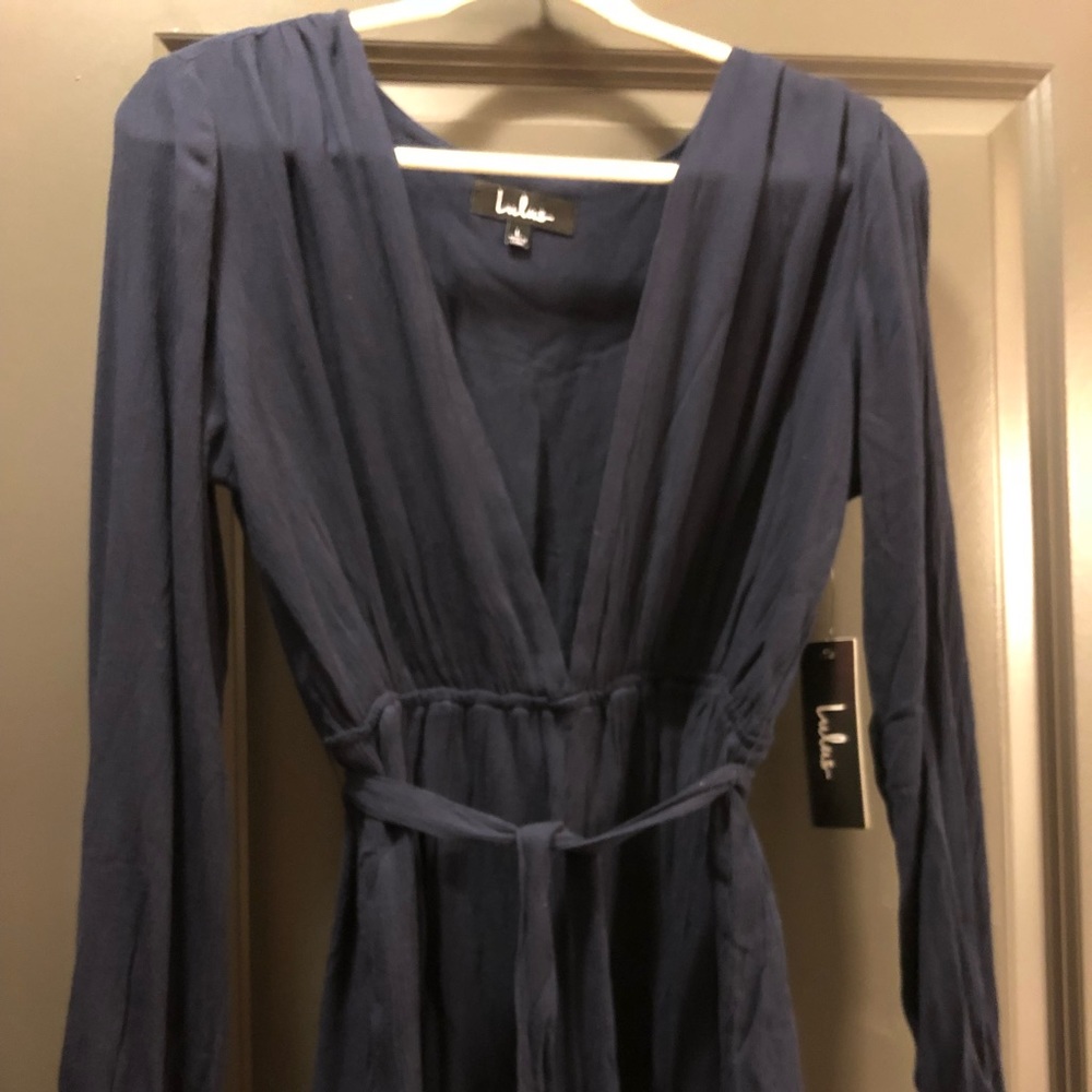 Navy Lulus Long-Sleeved Romper